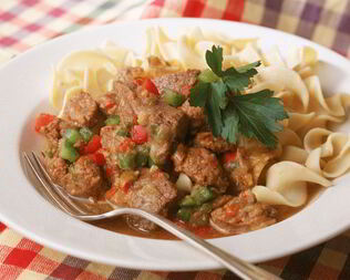 Гуляш из говяжьей печени