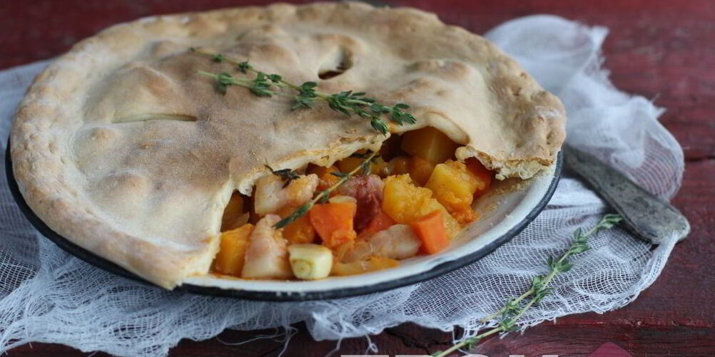 Рецепт тыквенного гуляша с беконом