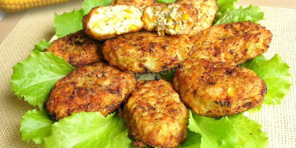 Рецепт куриных котлет с кукурузой по-гавайски