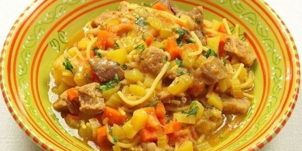 Рецепт лапши с говядиной и овощами