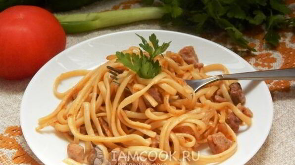 лапша с мясом