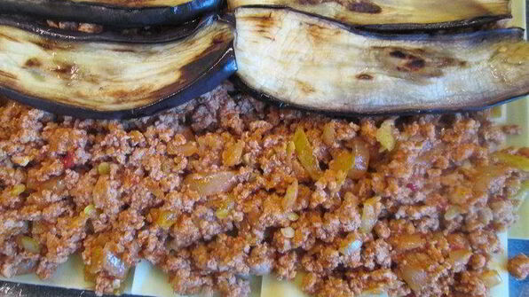 лазанья болоньезе с баклажанами и кабачками