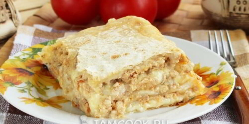 Рецепт лазаний из лаваша с фаршем