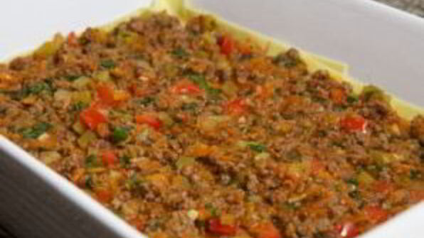 лазанья с фаршем и овощами
