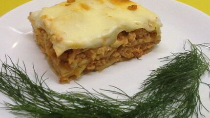 Лазанья с куриным фаршем