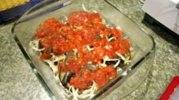 лазанья с овощами и грибами