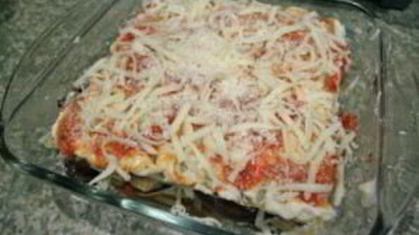 лазанья с овощами и грибами