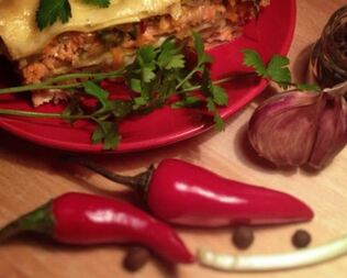 Лазанья с семгой