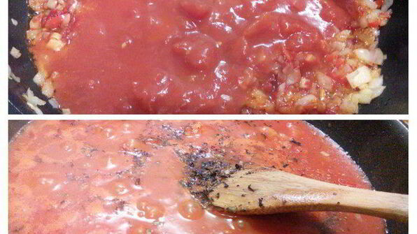 лазанья с тунцом арабиата