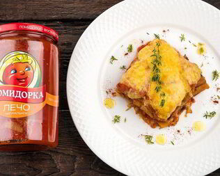 Овощная лазанья с лечо