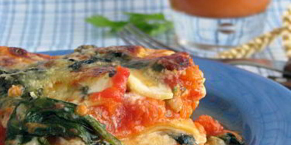 Рецепт овощной лазанья с тыквой и шпинатом