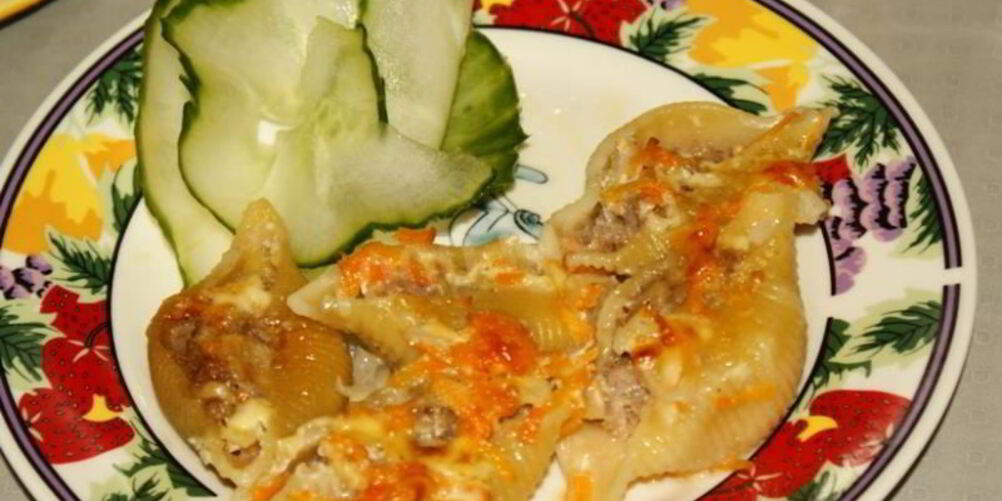 Рецепт фаршированных макарон ракушки с фаршем в духовке