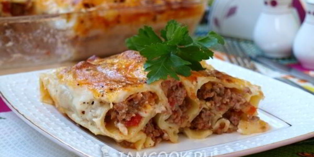 Рецепт каннелоней под соусом бешамель