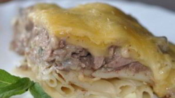 макароны с ливерной колбасой