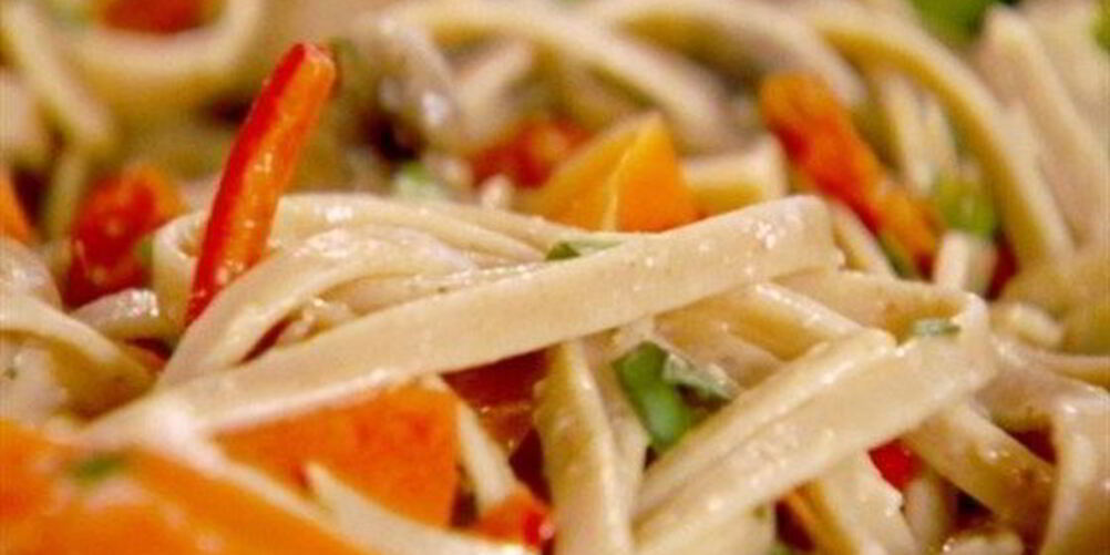 Рецепт пасты примавера со спаржей и шампиньонами