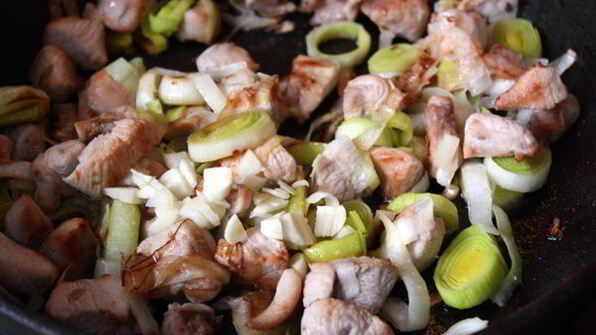 паста с индейкой в сливочном соусе