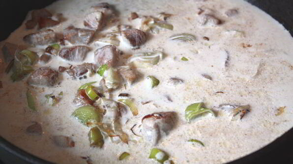 паста с индейкой в сливочном соусе