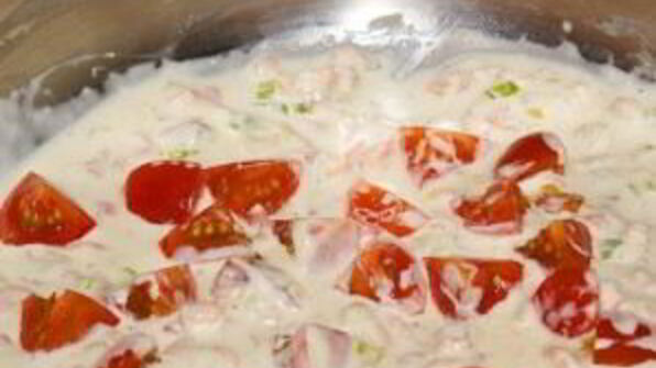 паста с красной рыбой и красной икрой