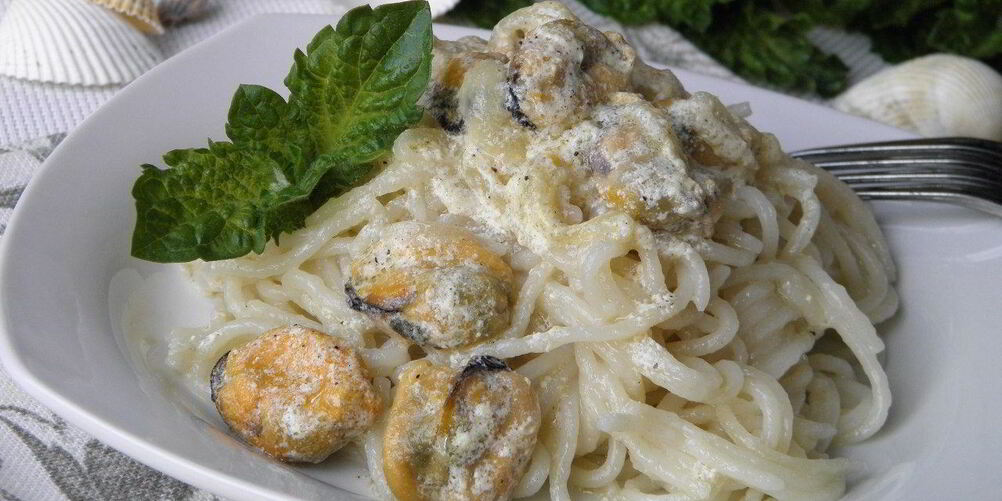 Рецепт пасты с мидиями в сливочном соусе