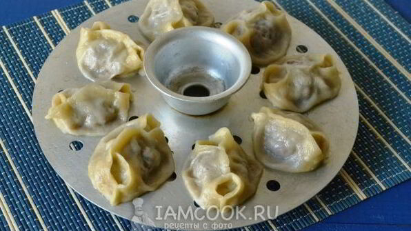 манты с тыквой и мясом