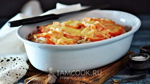 мясо по-французски с грибами и помидорами