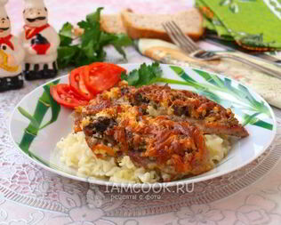 Мясо по-французски с грибами