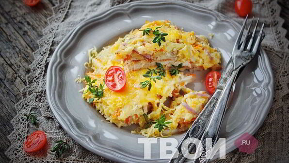 мясо по-французски с картошкой