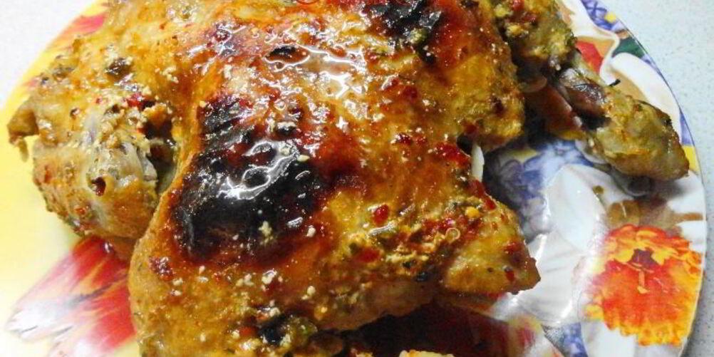 Рецепт пряного цыпленка в сметане запеченный в рукаве