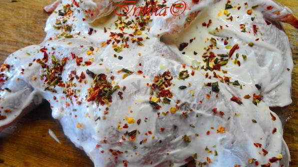 пряный цыпленок в сметане запеченный в рукаве