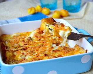 Ньокки-суфле под грибным соусом бешамель