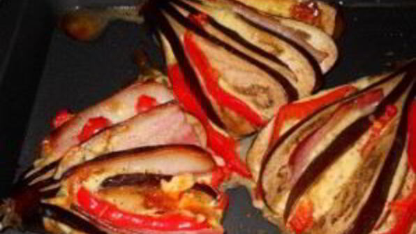 баклажаны с ветчиной