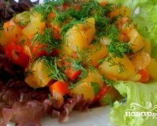 Картофель тушеный с кабачками