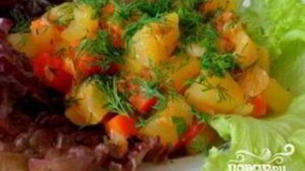 Картофель тушеный с кабачками