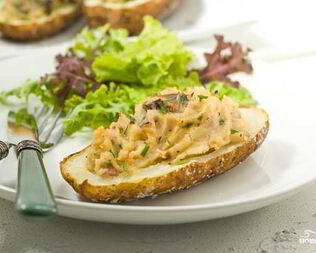 Картофель запеченный с шампиньонами