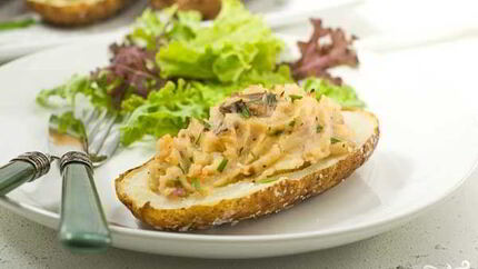 Картофель запеченный с шампиньонами