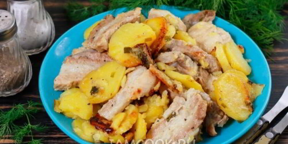Рецепт запеченной картошки с мясом в мультиварке