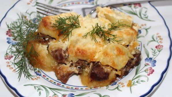 говяжья печень в духовке со сметаной