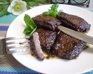 Говяжья печень жареная