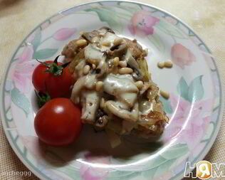 Куриная печень под шапкой