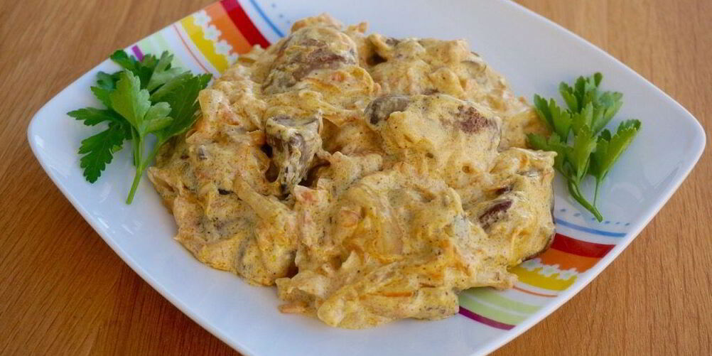 Рецепт куриной печени с морковью