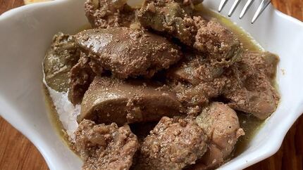 Печень индейки тушеная