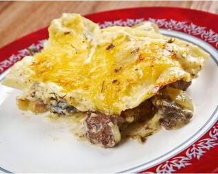 Печень по-царски с грибами