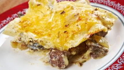 Печень по-царски с грибами