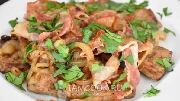 печень жареная с белыми грибами