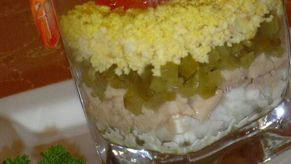 веррины с красной икрой и печенью трески