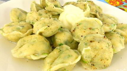 Пельмени с зеленью