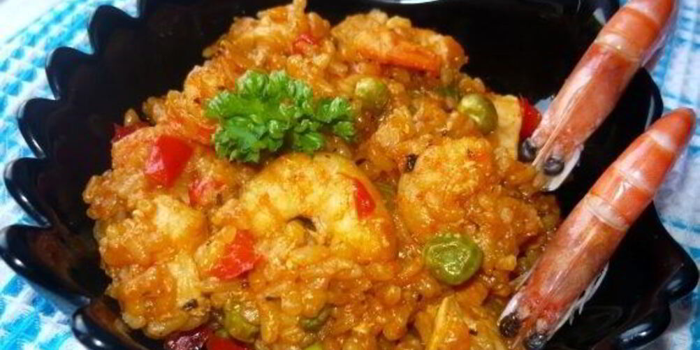 Рецепт паэльи с курицей и креветками