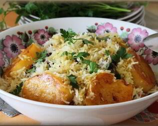 Персидский сладкий плов с картофелем