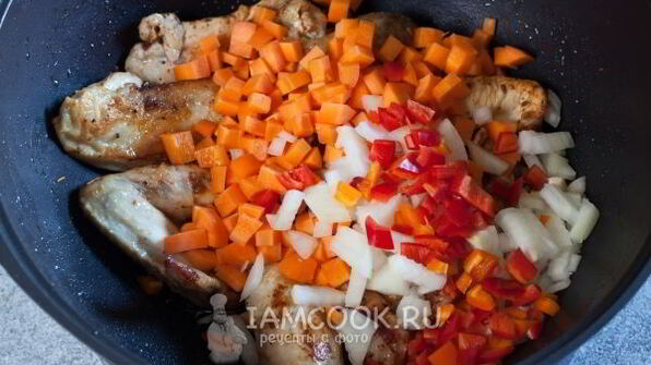 плов из бурого риса с курицей