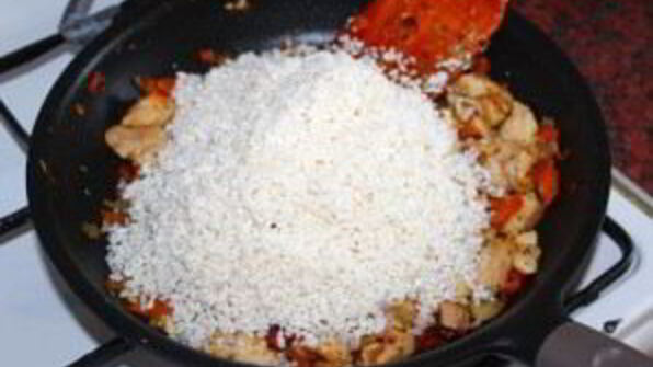 плов с курицей и грибами